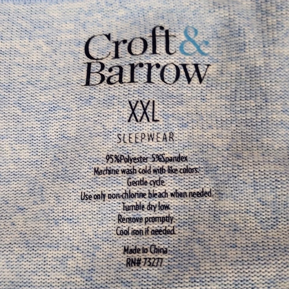 Croft & Barrow Blue Pajama Top XXL